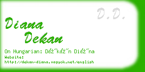 diana dekan business card